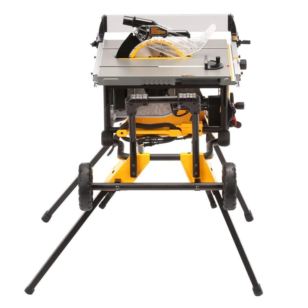 DEWALT 15 Amp Corded 10 in. Job Site Table Saw with Rolling Stand and Bonus Atomic 20-Volt Lithium-Ion 1/2 in. Drill Driver Kit, photo 4 of 15