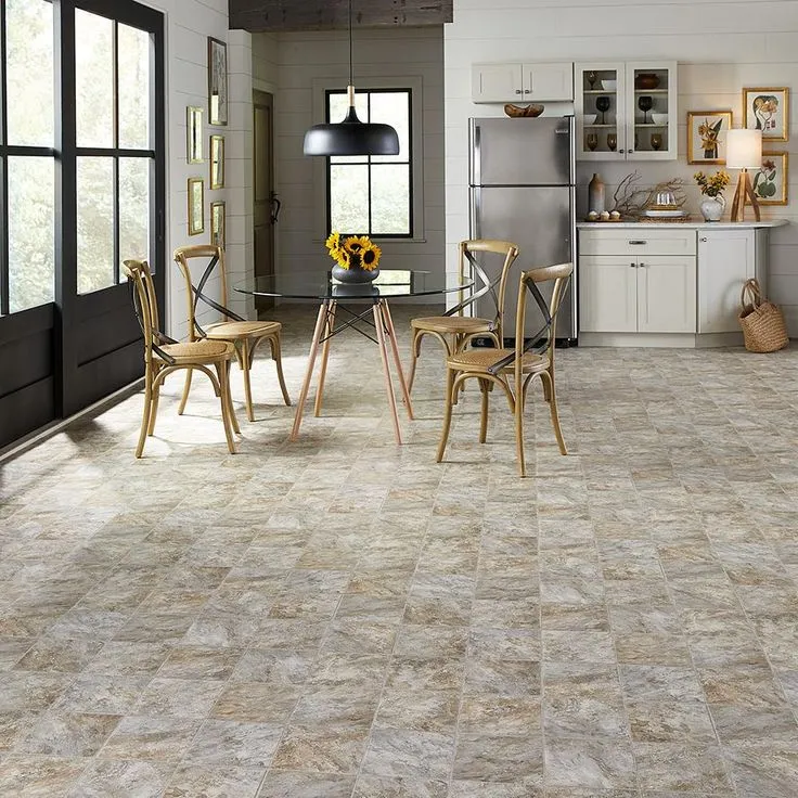 Mohawk 12-ft W Cut-to-Length Sienna Slate Stone Look Low-Gloss Finish Sheet Vinyl, photo 3 of 5