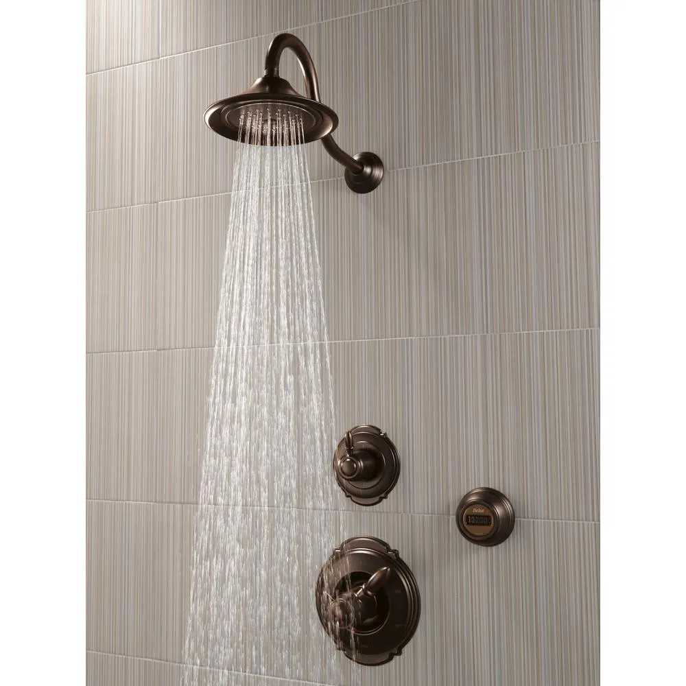 Victorian 3-Spray 5.5 in. Single Wall Mount Fixed Shower Head in Venetian Bronze, photo 2 of 8