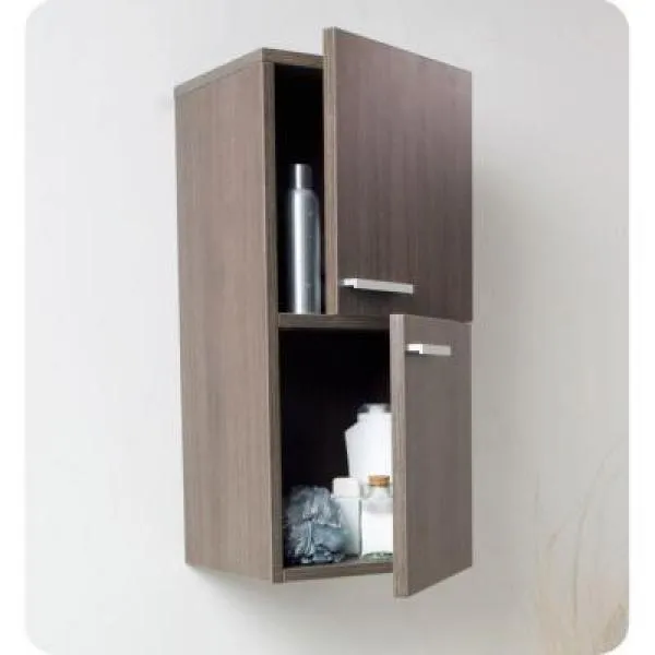 Fresca 12-63/100 in. W x 27-1/2 in. H x 12 in. D Bathroom Linen Storage Cabinet in Gray Oak, photo 2 of 2