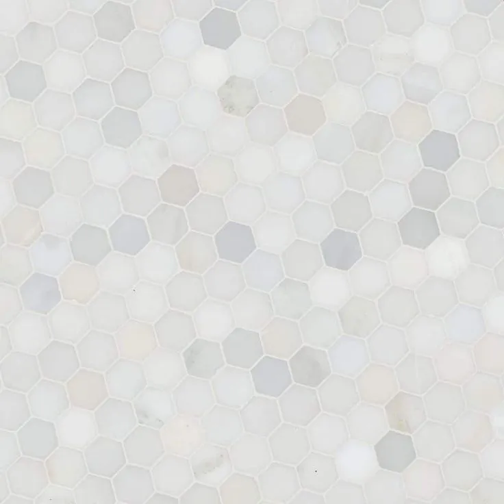 MSI Greecian White Hexagon 12 in. x 11.75 in. x 10mm Polished Marble Mesh-Mounted Mosaic Tile (9.8 sq. ft. / case), photo 4 of 8