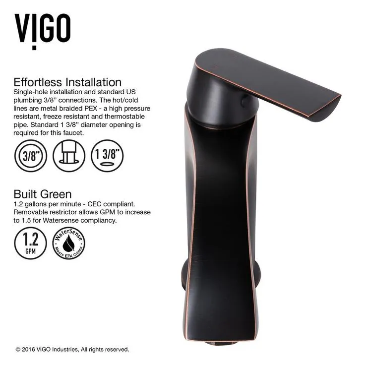 VIGO Dianthus White Matte Stone Vessel Bathroom Sink and Linus Bathroom Vessel Faucet in Antique Rubbed Bronze w/ Pop up, photo 5 of 10