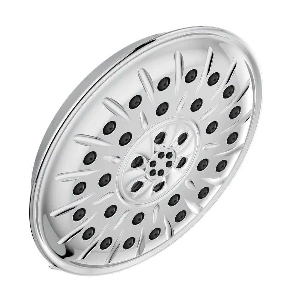4-Spray 8.3 in. Single Wall Mount Fixed H2Okinetic Shower Head in Matte Black, photo 10 of 13