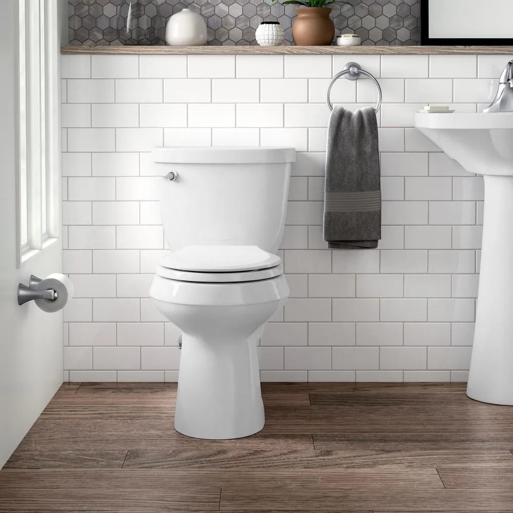 Cachet Quiet-Close Round Closed Front Toilet Seat with Grip-Tight Bumpers in White, photo 5 of 18