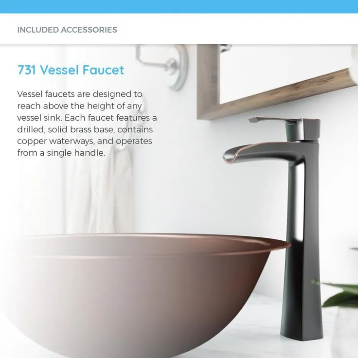 MR Direct Tri-Mount Bathroom Sink in Copper with 731 Faucet and Grid Drain in Antique Bronze, photo 6 of 9