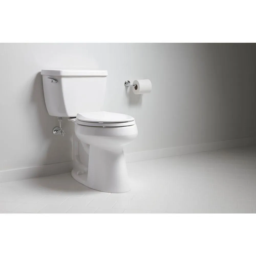 Highline Classic Comfort Height 10 in. Rough-In 2-Piece 1.28 GPF Single Flush Elongated Toilet in White, photo 7 of 11
