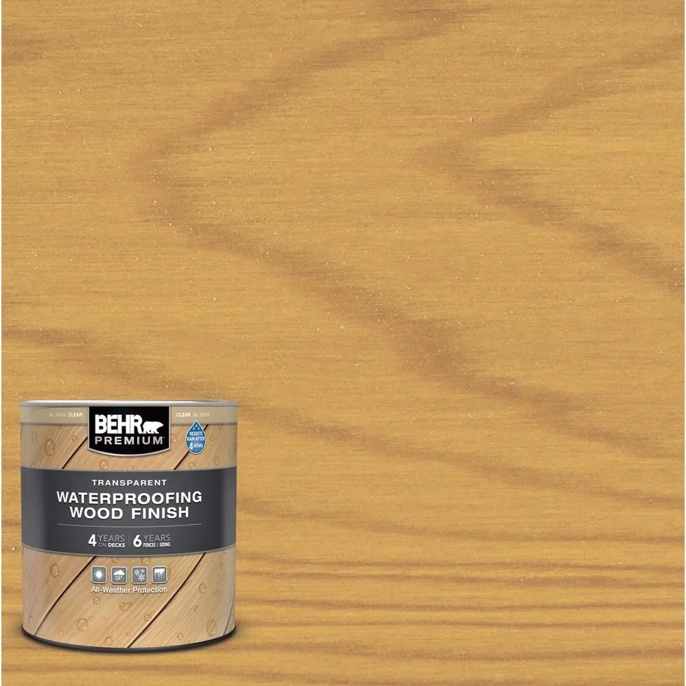 BEHR PREMIUM 1 gal. Clear Transparent Waterproofing Exterior Wood Finish, photo 14 of 14