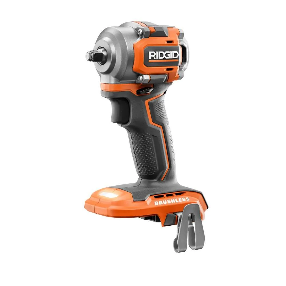 RIDGID 18-Volt SubCompact Li-Ion Brushless 1/2 in. Drill Kit with 3/8 in. Impact Wrench, (2) 2.0 Ah Battery, Charger, and Bag, photo 7 of 10