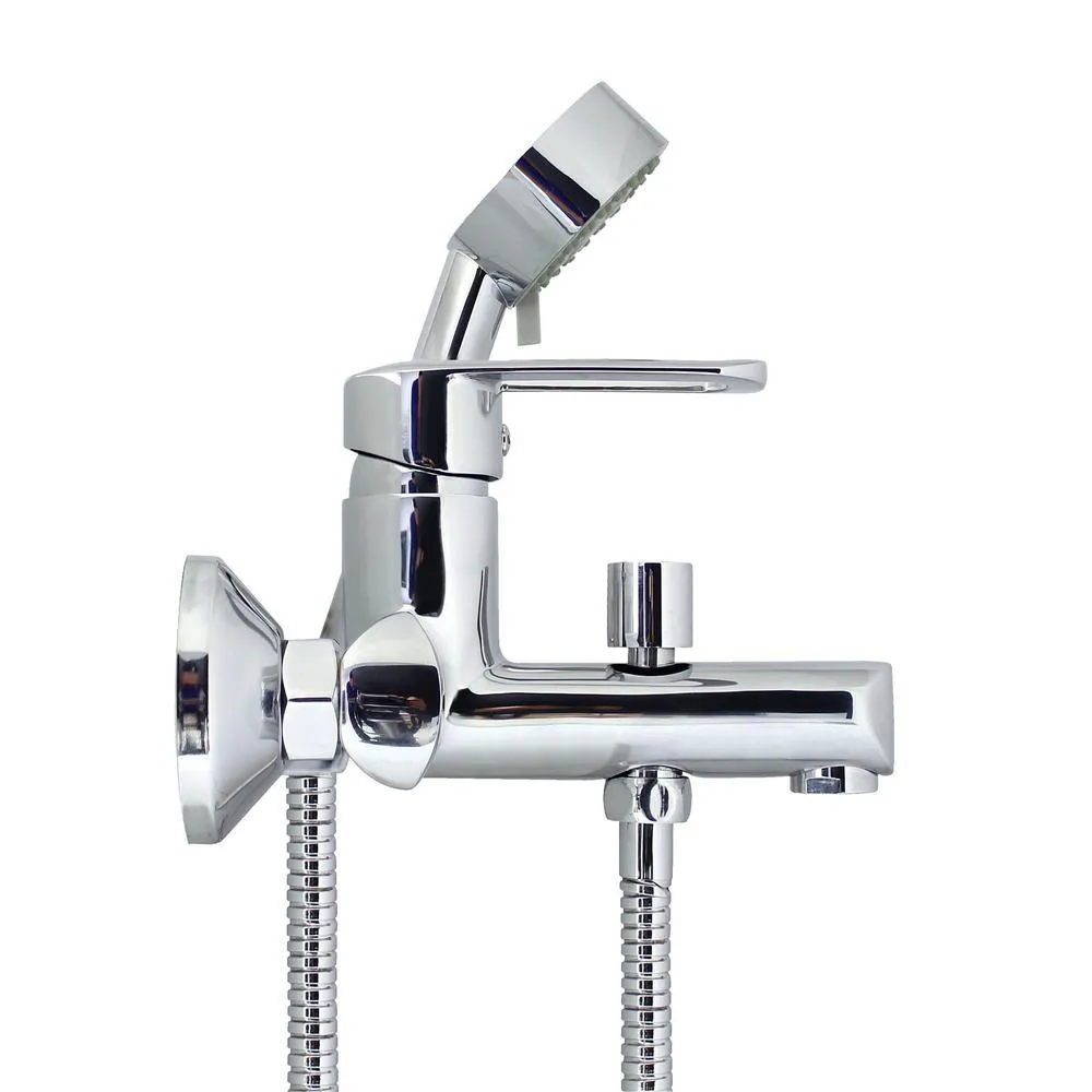 MODONA Oval 6 in. Single-Handle 3-Spray Tub and Shower Faucet with Hand Held Shower in Polished Chrome (Valve Included), photo 3 of 6