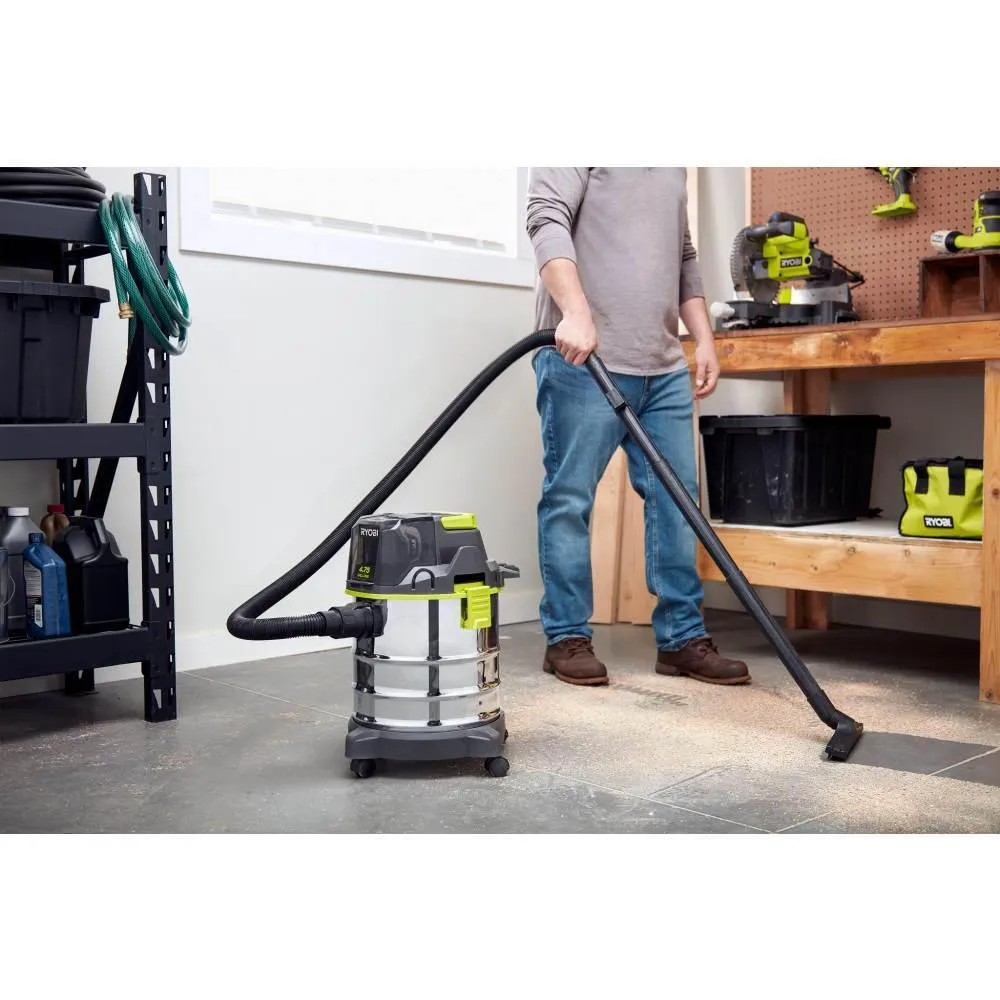 ONE+ 18V Cordless 4.75 Gallon Wet/Dry Vacuum (Tool Only) with Hose, Crevice Tool, Floor Nozzle, and Extension Wands, photo 10 of 15
