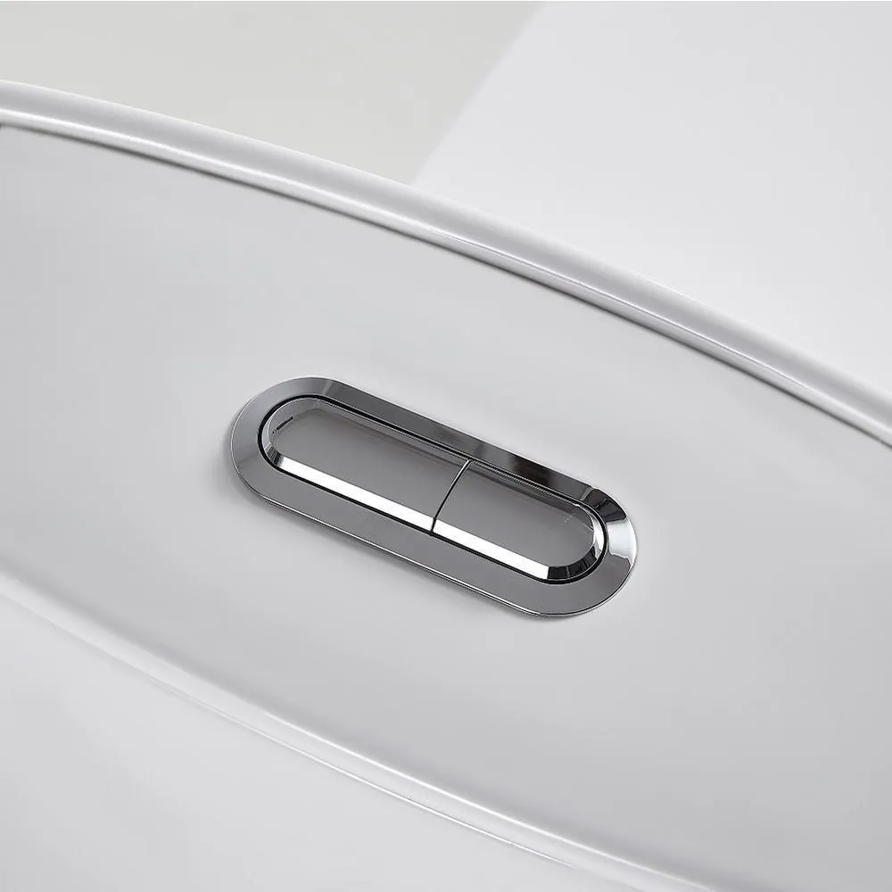 1-Piece 1.28 GPF Dual Flush High Efficiency Elongated Toilet in White, Seat Included, photo 6 of 7