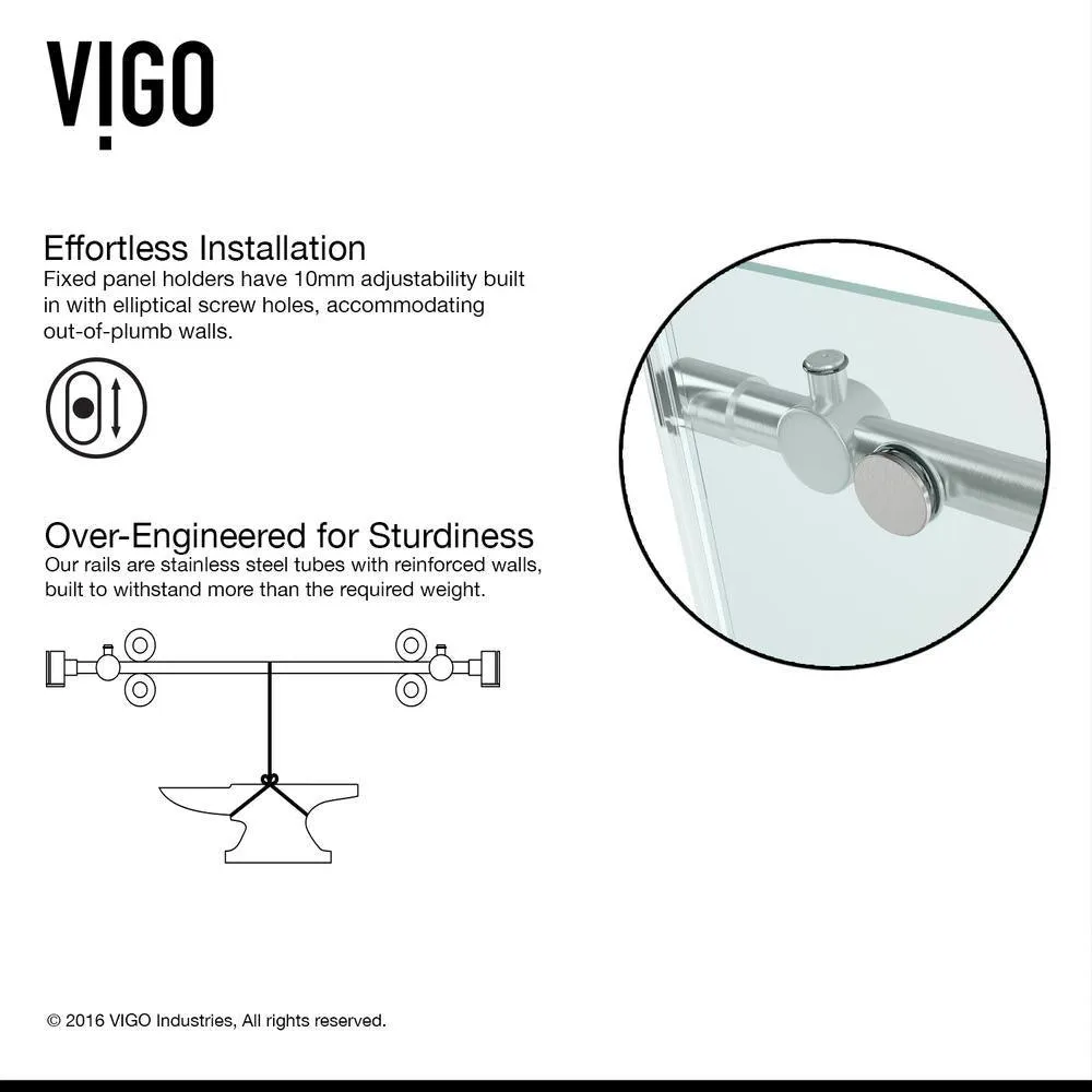 Winslow 34.625 in. x 74 in. Frameless Corner Bypass Shower Enclosure in Stainless Steel with Clear Glass, photo 7 of 15