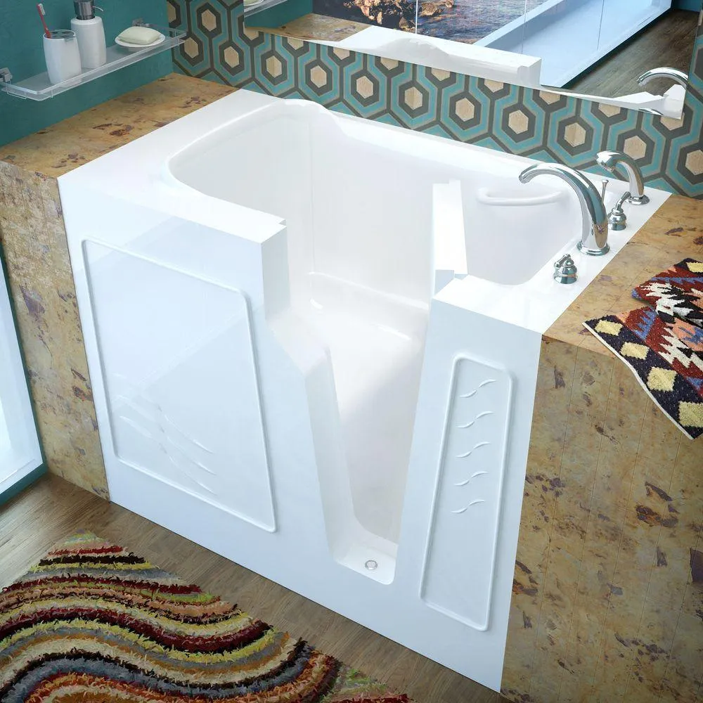 Universal Tubs Nova Heated 3.9 ft. Walk-In Non-Whirlpool Bathtub in White with Chrome Trim, photo 6 of 15