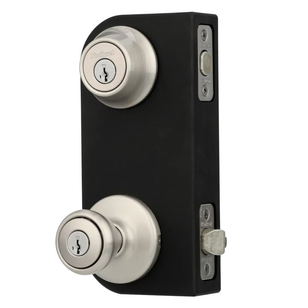 Kwikset Tylo Satin Nickel Door Knob Combo Pack Featuring SmartKey Security with Microban Antimicrobial Technology, photo 2 of 7