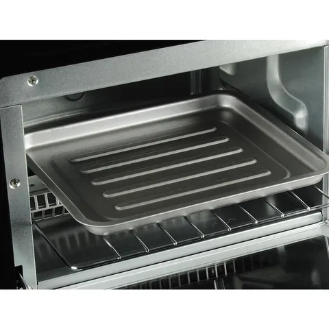 1,000 W 4-Slice Black Toaster Oven with Timer and Temperature Control