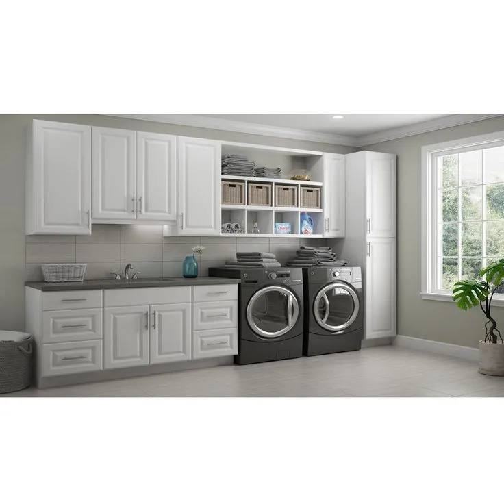 Hampton Bay Hampton Assembled 28.5x34.5x16.5 in. Lazy Susan Corner Base Kitchen Cabinet in Satin White, photo 8 of 11
