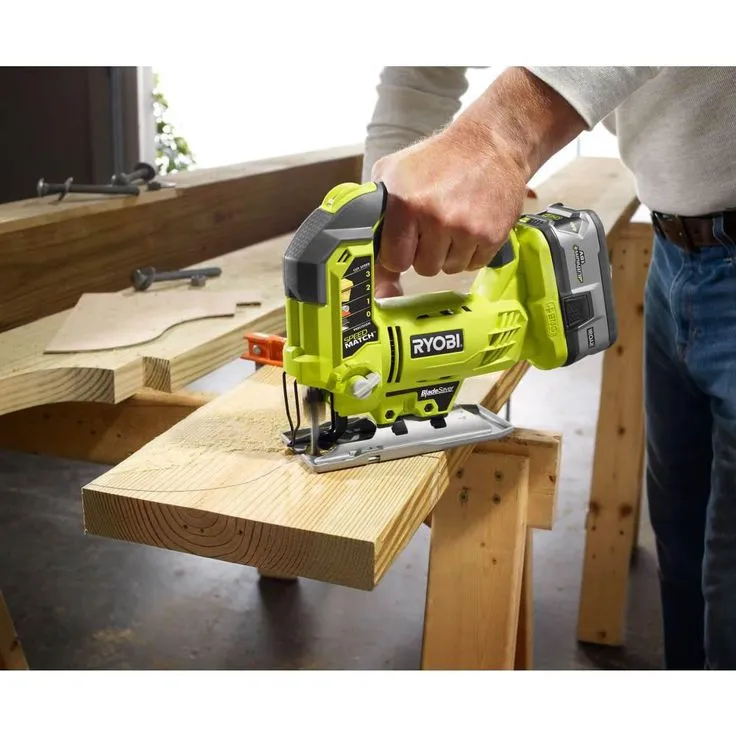 RYOBI 18-Volt ONE+ Cordless Orbital Jig Saw and 5 in. Random Orbit Sander with 2.0 Ah Battery and Charger, photo 5 of 9