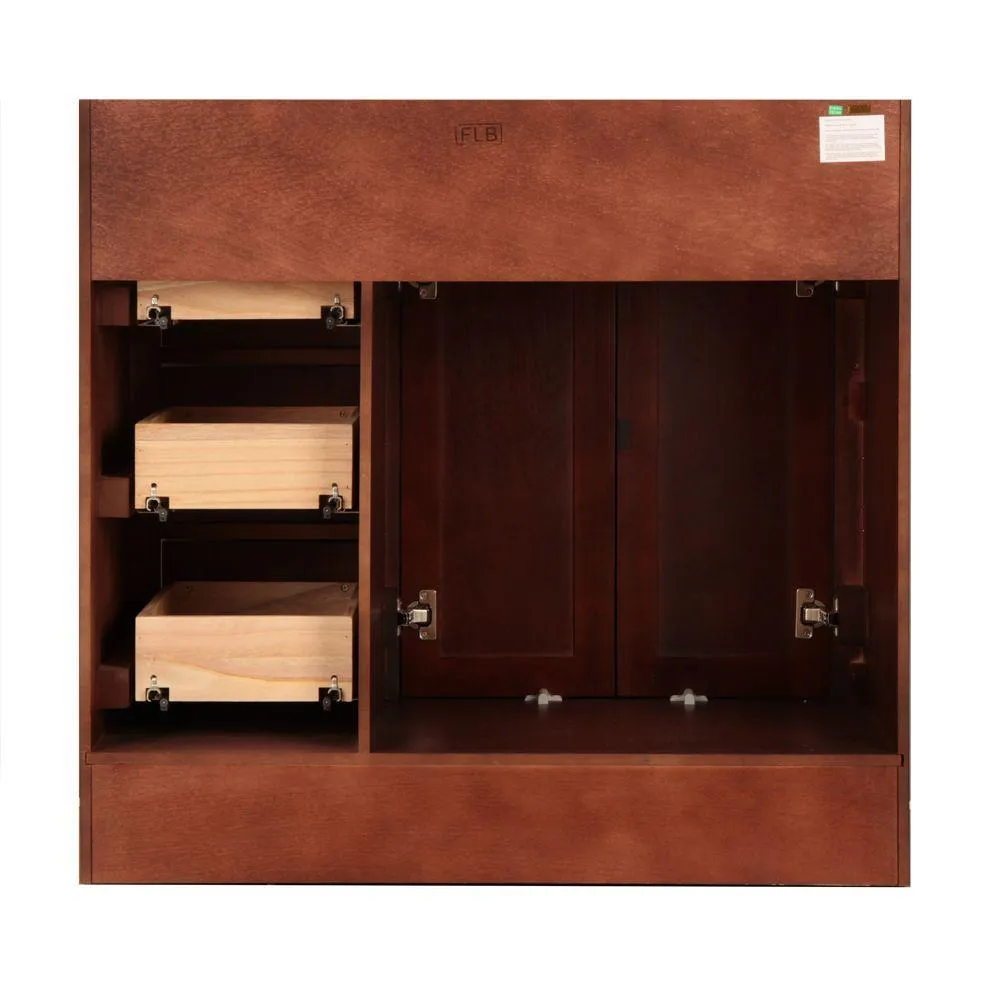Naples 36 in. W Bath Vanity Cabinet Only in Tobacco with Right Hand Drawers, photo 10 of 33