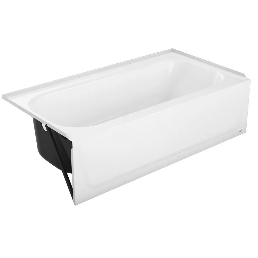 Bootz Industries Maui Plus 60 in. Right Drain Rectangular Alcove Soaking Bathtub in White, photo 4 of 5