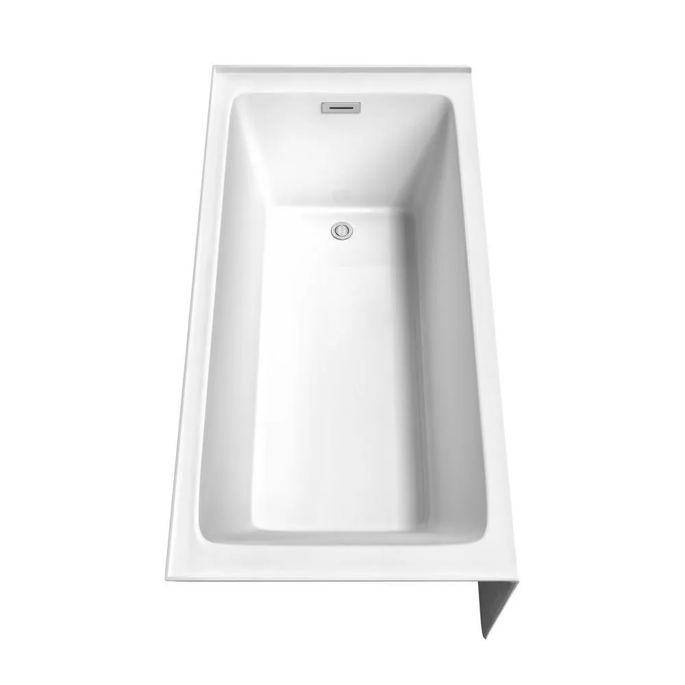 Grayley 60 in. L x 30 in. W Acrylic Right Hand Drain Rectangular Alcove Bathtub in White with Chrome Trim, photo 3 of 11