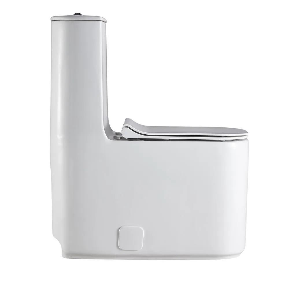 Boyel Living 0.8 GPF/1.28 GPF Dual Flush Square Shape Ceramic Elongated Toilet Including Toilet Square Only Seat in White, photo 3 of 8