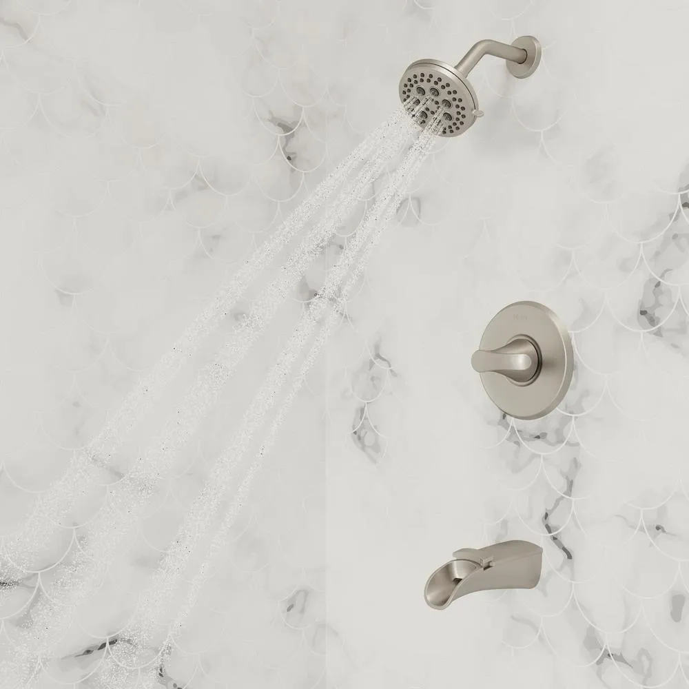 Jaida Single-Handle 4-Spray Tub and Shower Faucet w/ Restore Technology in Spot Defense Brushed Nickel (Valve Included), photo 2 of 10