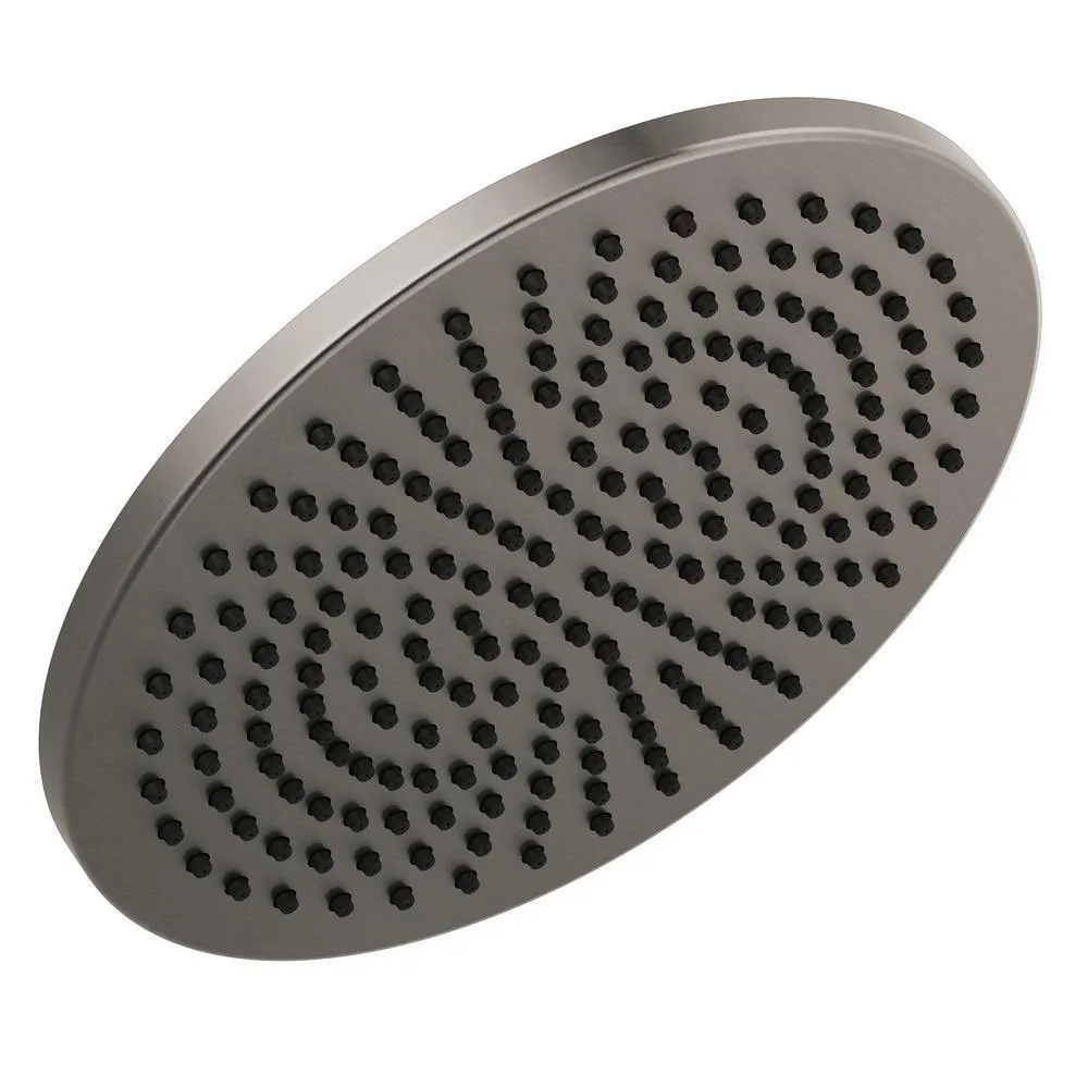 1-Spray 11.8 in. Single Wall Mount Fixed Rain Shower Head in Champagne Bronze, photo 5 of 9