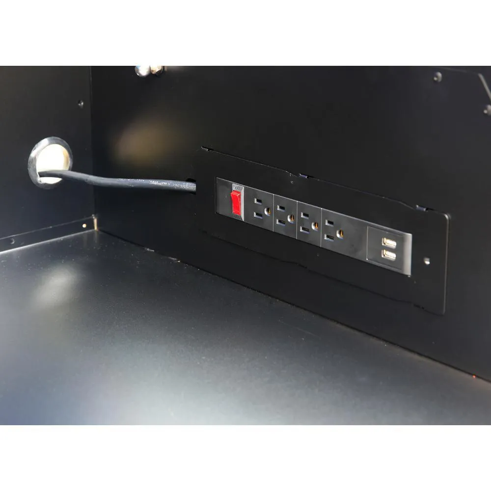 24 in. x 46 in. 17-Drawer Tool Chest and Cabinet Combo with Power and USB Outlets in Black and Blue, photo 12 of 15