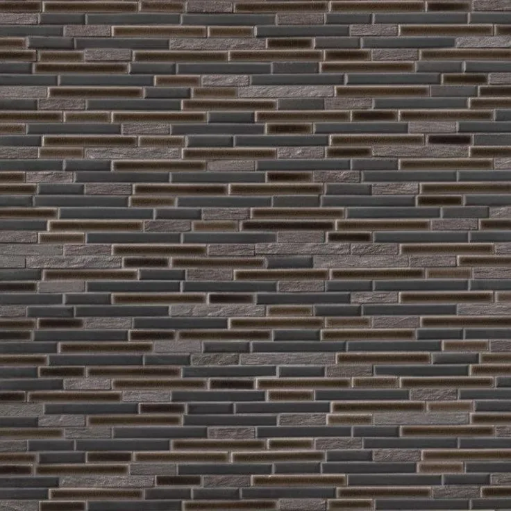 MSI Titan Interlocking 12 in. x 12 in. x 8 mm Textured Porcelain and Stone Mesh Mounted Mosaic Tile (1 sq. ft.), photo 2 of 2