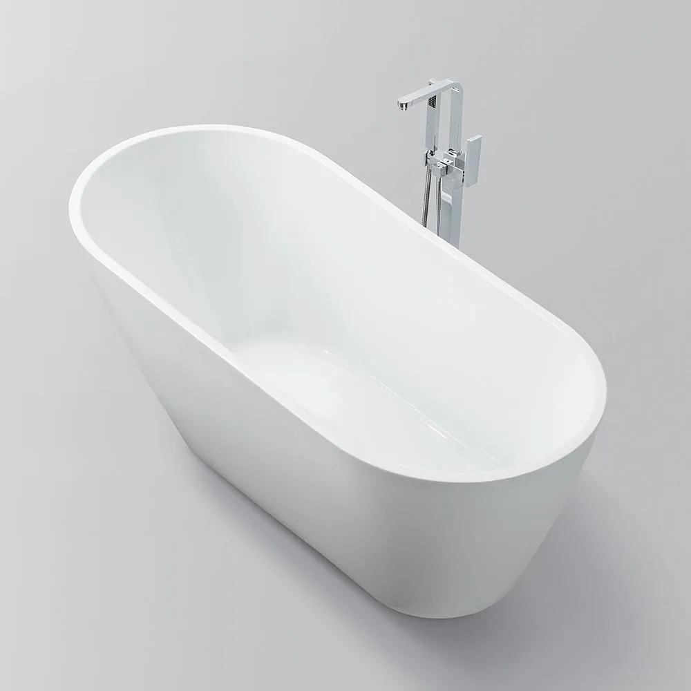 Colombes 67 in. Acrylic Flatbottom Freestanding Bathtub in White, photo 3 of 8