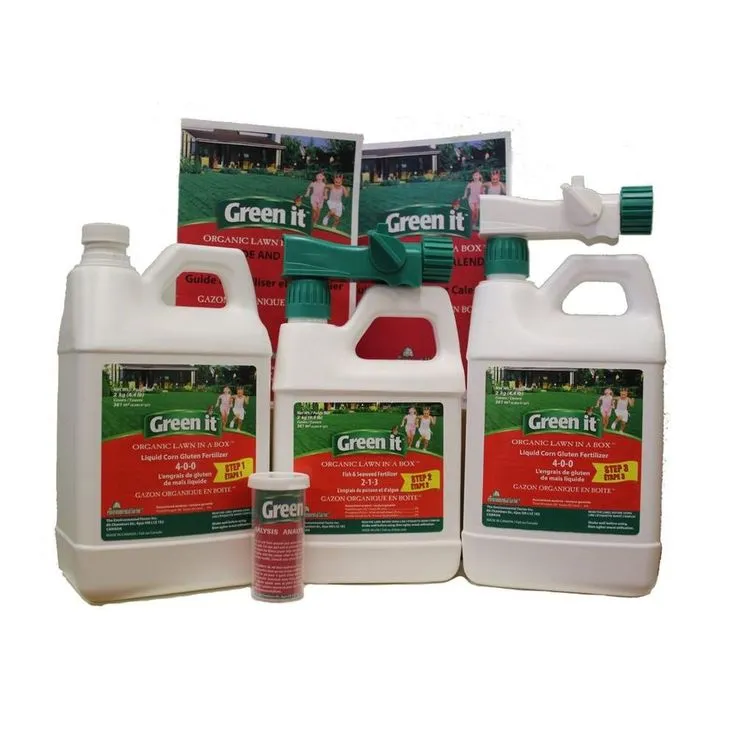 Green It Organic Lawn in a Box 2x4.4lb Liquid Corn Gluten(4-0-0) 1x4.4lb Fish & Seaweed(2-1-3) 3 season Lawn Fertilizer, photo 2 of 2