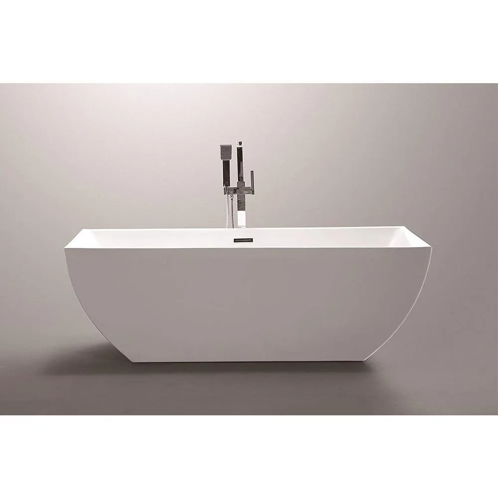 Montpellier 59 in. Acrylic Flatbottom Freestanding Bathtub in White, photo 4 of 6