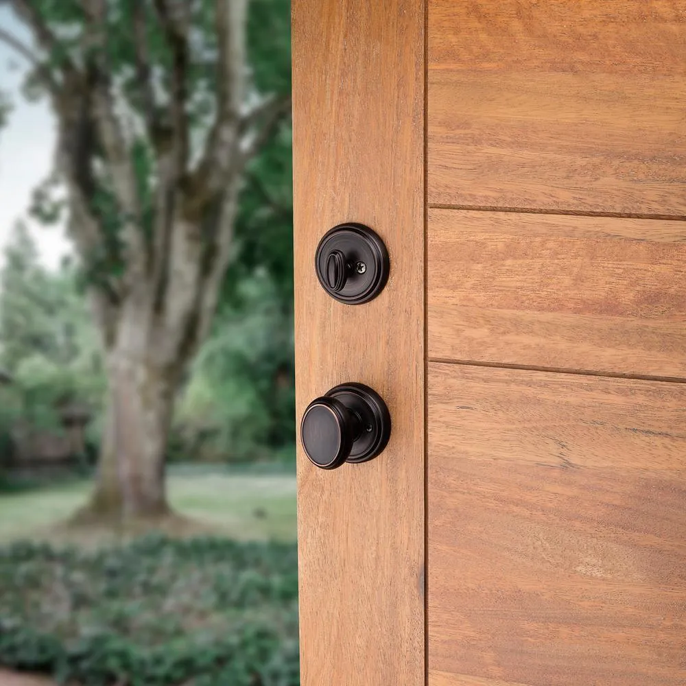 Prestige Bighorn Single Cylinder Venetian Bronze Door Handleset with Carnaby Door Knob Featuring SmartKey Security, photo 10 of 13