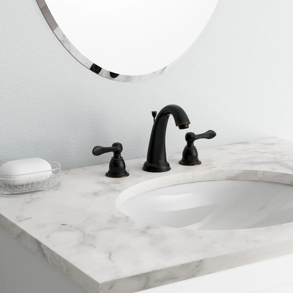 Windemere 8 in. Widespread 2-Handle Bathroom Faucet with Metal Drain Assembly in Oil-Rubbed Bronze, photo 2 of 11