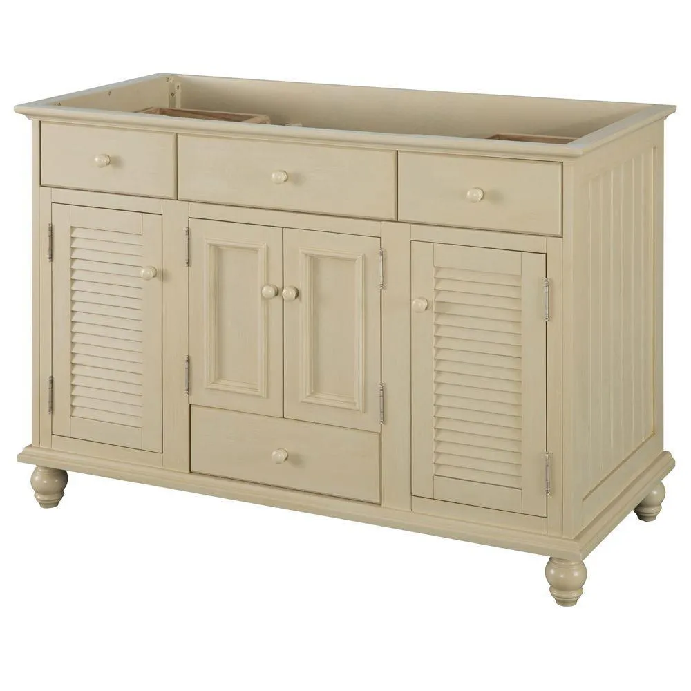 Cottage 48 in. W Bath Vanity Cabinet Only in Antique White, photo 9 of 17