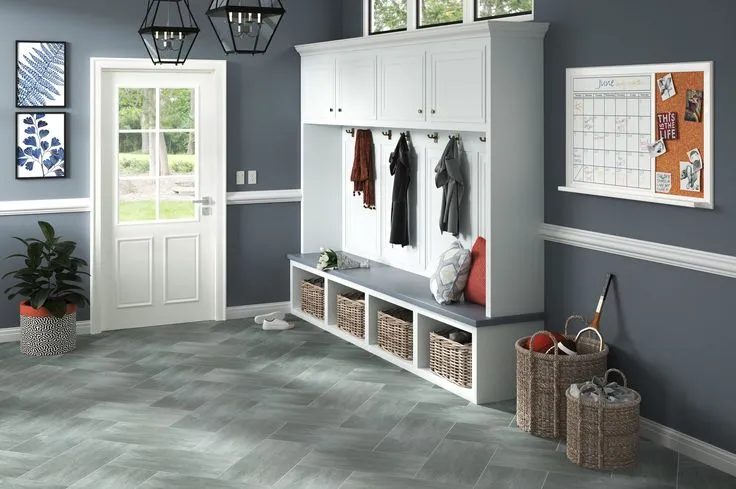 Style Selections Symphony Gray 4-mil x 12-in W x 24-in L Groutable Water Resistant Peel and Stick Luxury Vinyl Tile Flooring, photo 8 of 8