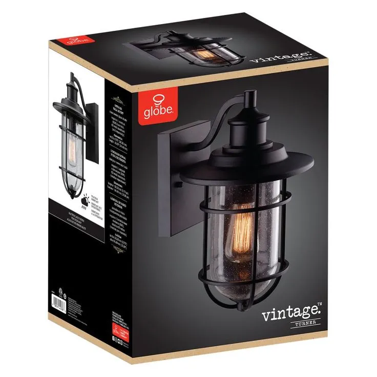 Turner 1-Light Black Outdoor Wall Lantern Sconce, photo 4 of 6