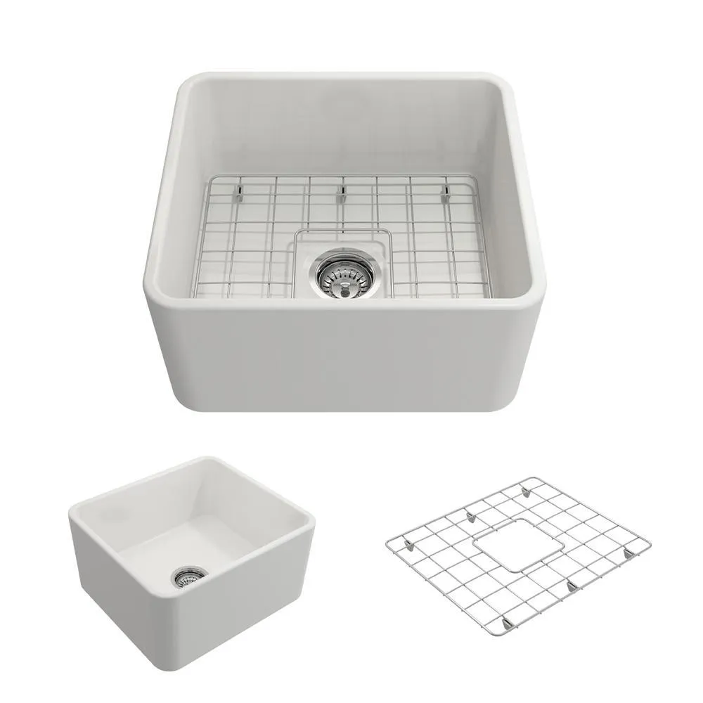 Classico Farmhouse Apron Front Fireclay 30 in. Single Bowl Kitchen Sink with Bottom Grid and Strainer in White, photo 32 of 33
