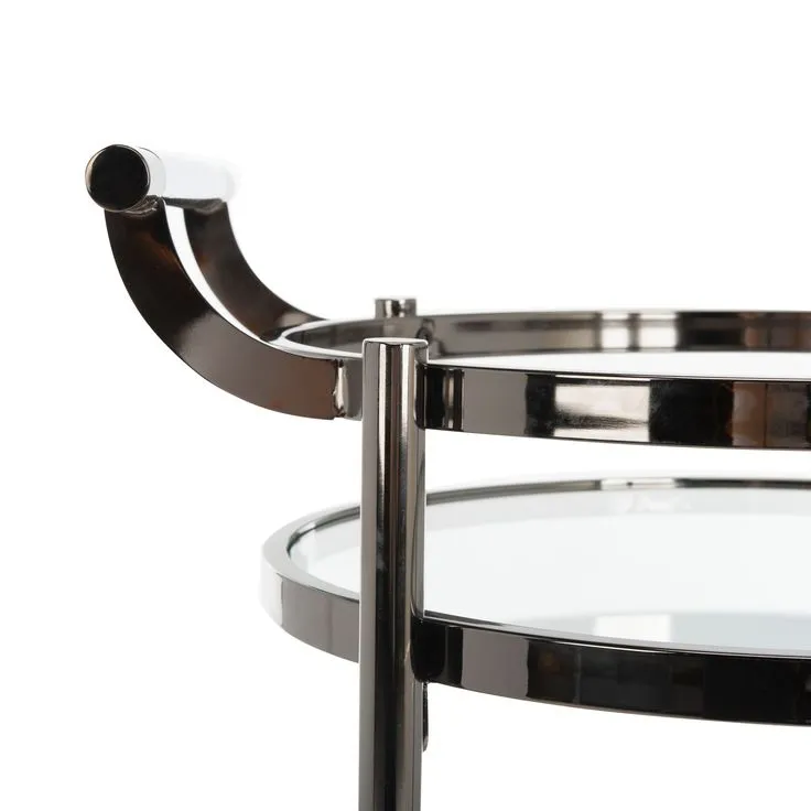 Safavieh Gray Metal Base with Glass Top Kitchen Cart (23.8-in x 19.9-in x 34-in), photo 6 of 7