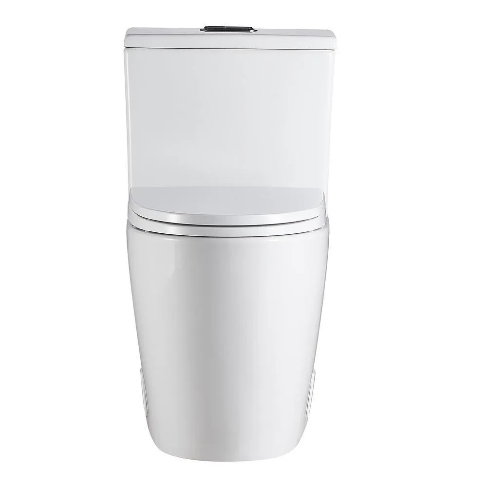 1-Piece 1.28 GPF Dual Flush High Efficiency Elongated Toilet in White, Seat Included, photo 4 of 7