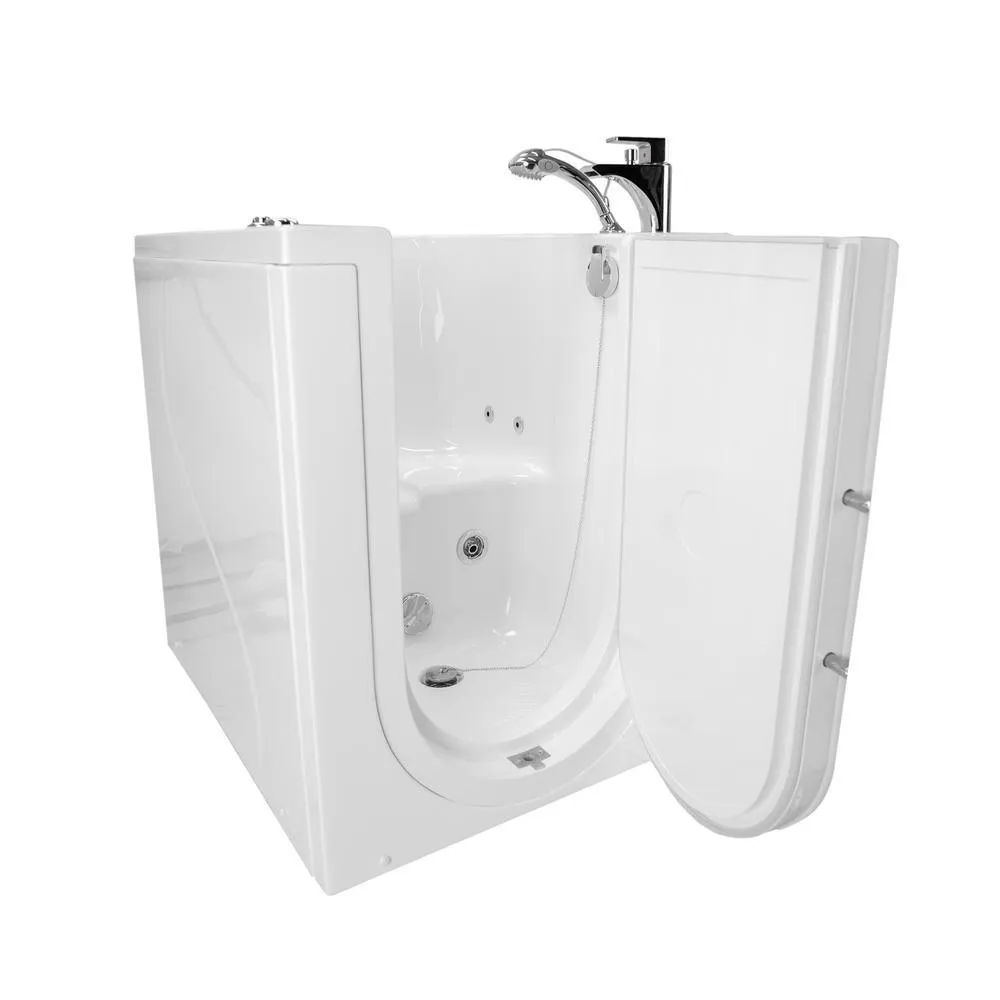 Ella Front Entry 32 in. x 40 in. Acrylic Walk-In Whirlpool Bathtub in White with Left Outward Swing Door, Fast Fill & Drain, photo 3 of 5