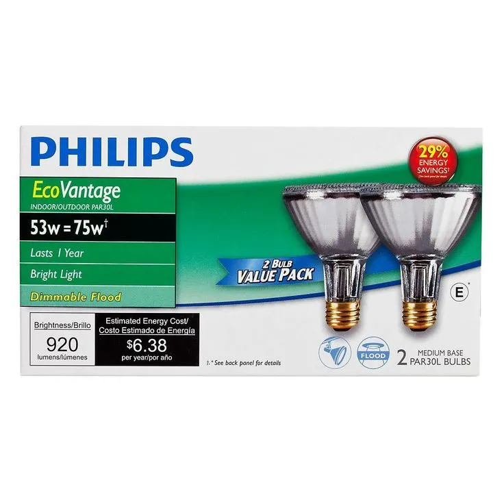 Philips 75-Watt Equivalent Halogen PAR30 Dimmable Flood Light Bulb (2-Pack), photo 4 of 7