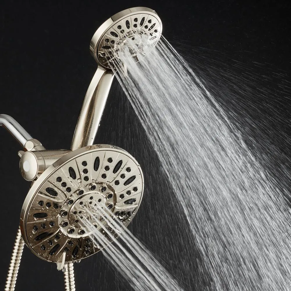48-spray 7 in. Dual Shower Head and Handheld Shower Head with Body spray in Brushed Nickel, photo 2 of 7
