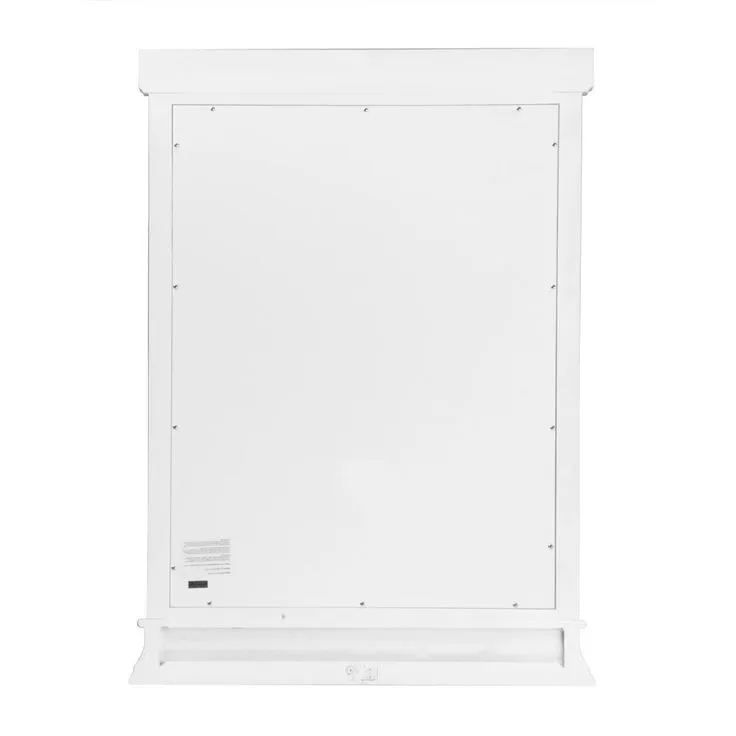 24 in. W x 32 in. H Framed Rectangular Bathroom Vanity Mirror in White, photo 3 of 4