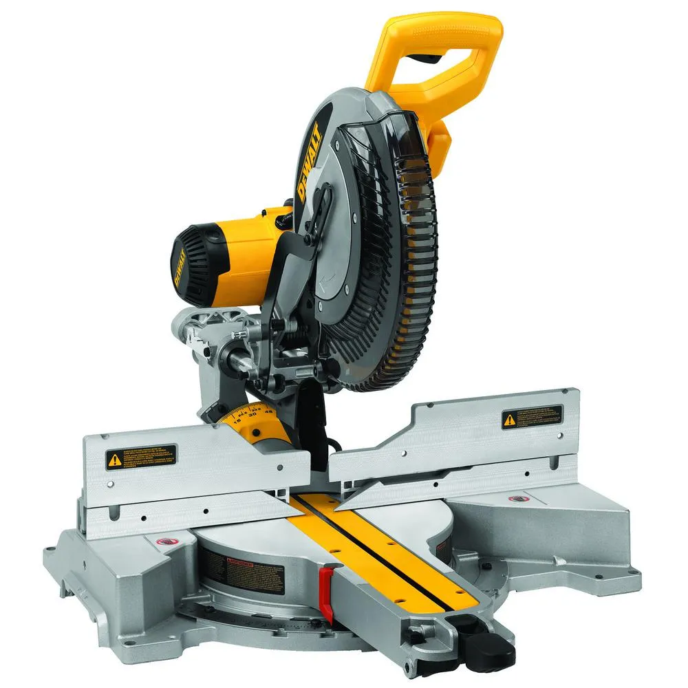 DEWALT 15 Amp Corded 12 in. Double-Bevel Sliding Compound Miter Saw with Bonus 20 Series 12 in. 60T Fine Finish Saw Blade, photo 12 of 13