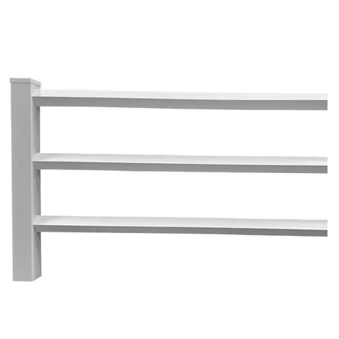 4 × 8 ft White Vinyl 3-Rail Diamond Fence Panel with 3 Rails