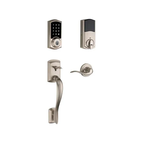Z-Wave SmartCode 916 Touchscreen Satin Nickel Single Cylinder Electronic Deadbolt Featuring SmartKey Security