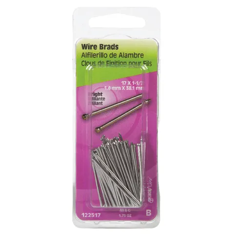 17-Gauge Bright Steel Brad Nails, 1.5 in