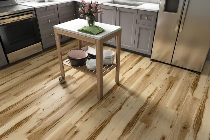 Style Selections Jamestown Hickory 12-mil x 7-in W x 48-in L Water Resistant Interlocking Luxury Vinyl Plank Flooring, photo 4 of 8