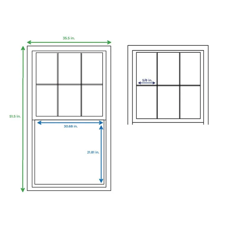 RELIABILT 150 Series New Construction 35-1/2-in x 51-1/2-in x 3-1/4-in Jamb White Vinyl Dual-pane Single Hung Window Half Screen Included, photo 6 of 8